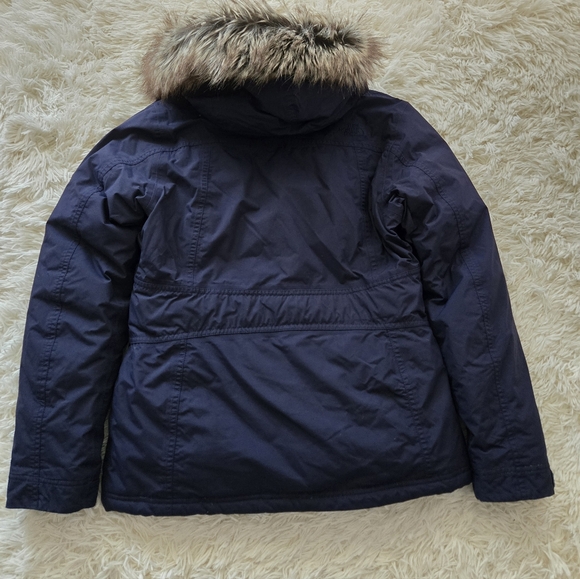 The North Face Women's Belted Hooded Down Puffer Jacket Blue Size M Winter Coat - Picture 2 of 14